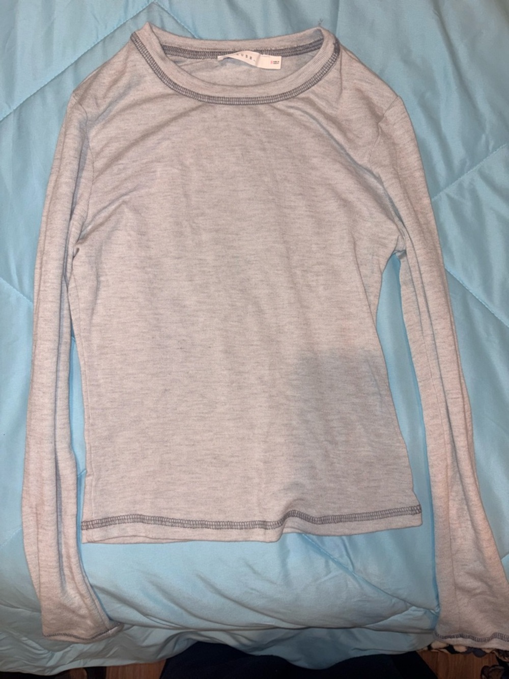 Lush Light Gray Long Sleeve Top